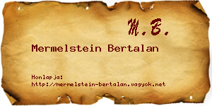 Mermelstein Bertalan névjegykártya